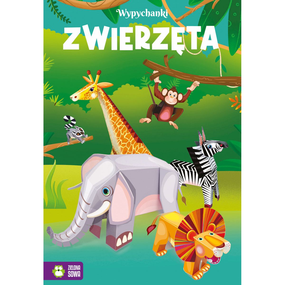 Książeczka edukacyjna Wypychanki. Zwierzęta Zielona Sowa