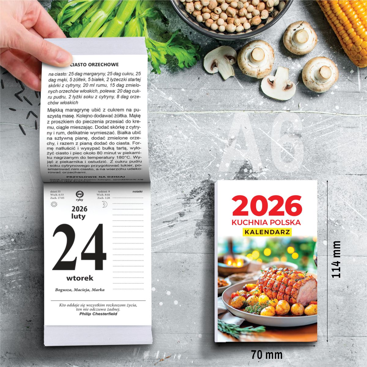 Kalendarz ścienny (401000) k:2915-377 ZDZIERAK KUCHNIA POLSKA A6 Press