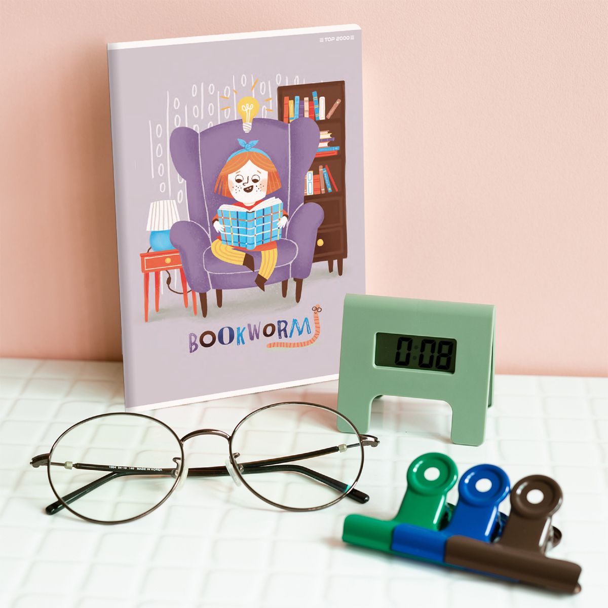 Zeszyt BOOKWORM/RETRO A5 16k. 70g podwójna linia kolor Top 2000 (400169400)