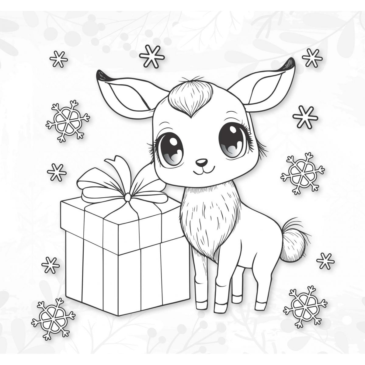 Kolorowanka Reniferek 3D