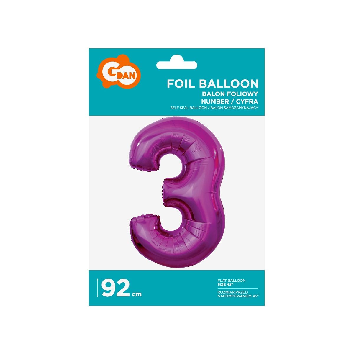 Balon foliowy Godan cyfra 7 srebrny 35 cm 45cal (FG-C35S7)