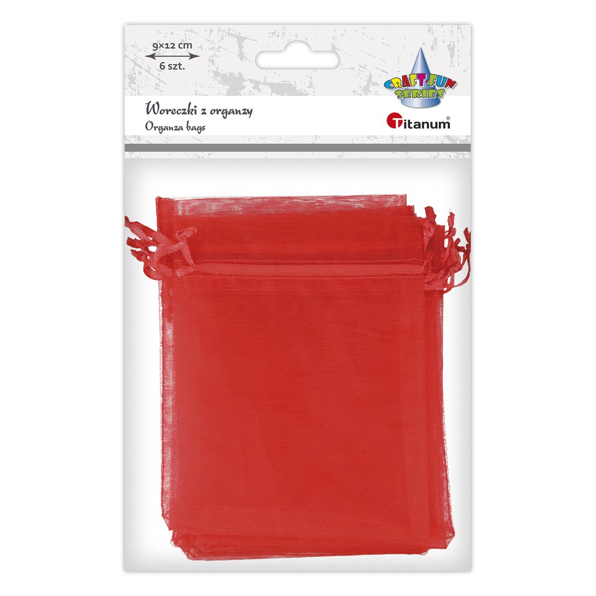 Organza Craft-Fun Series Woreczki z organzy czerwone Titanum (25BJ033127-6)