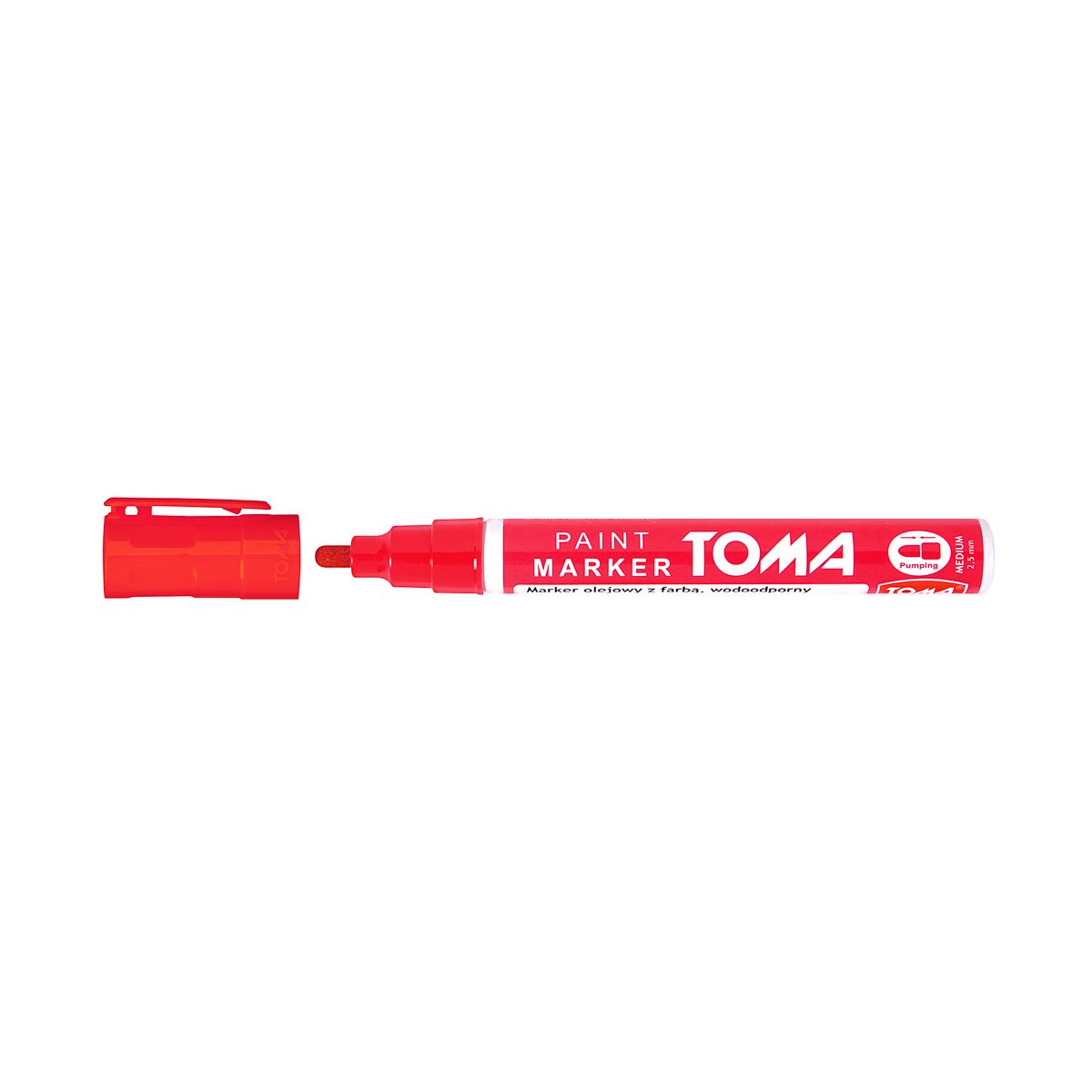 Marker olejowy Toma, czerwony 2,5mm okrągła końcówka (TO-440 2 2)