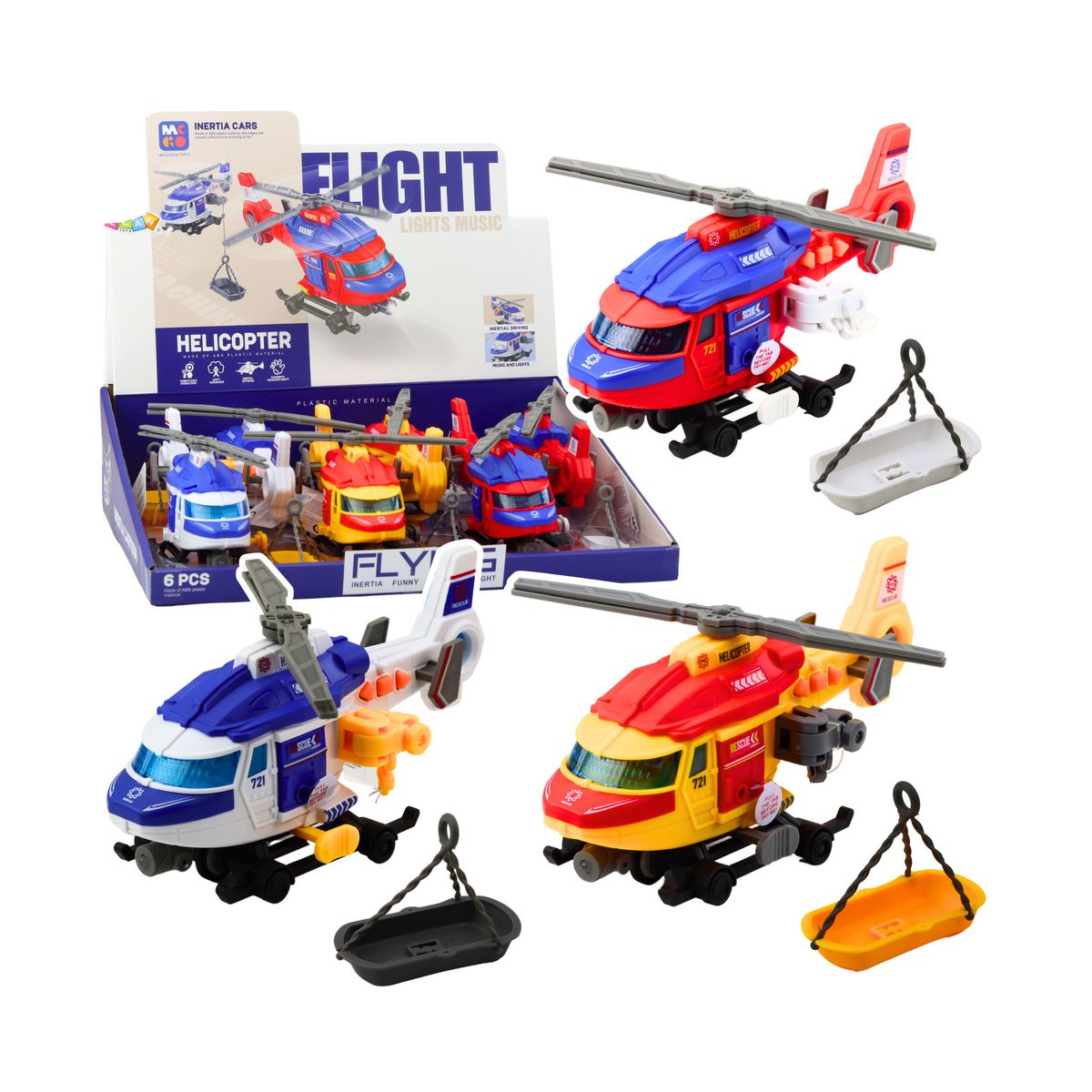 Helikopter Ratunkowy Nosze Hak Wciągarka Napęd Światła Dźwięki Mix Lean (24227)