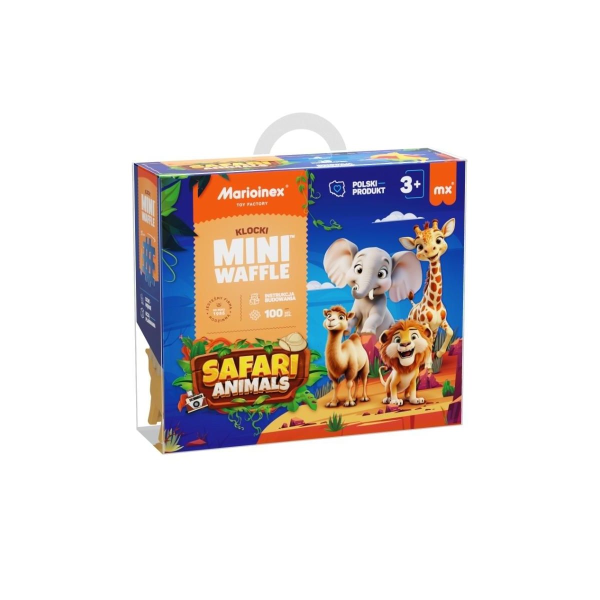 Klocki konstrukcyjne Marioinex Mini Waffle 100el Animals Safari (5903033907108)