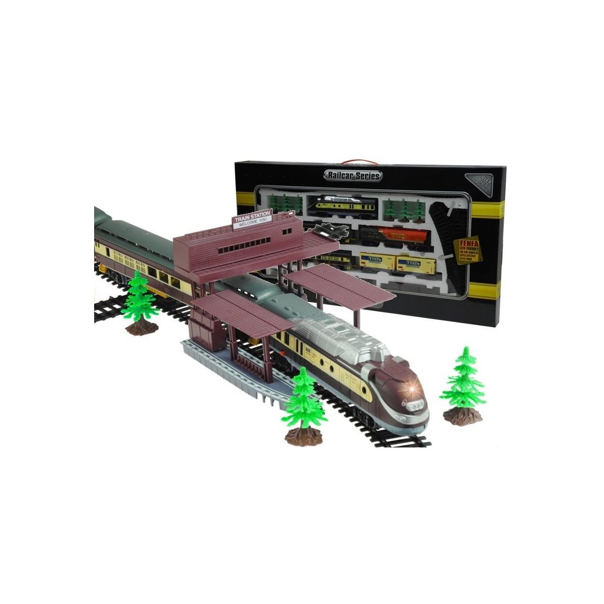 Kolejka FENFA 5 Lokomotywa Wagonów Rozjazdy Lean (1012)