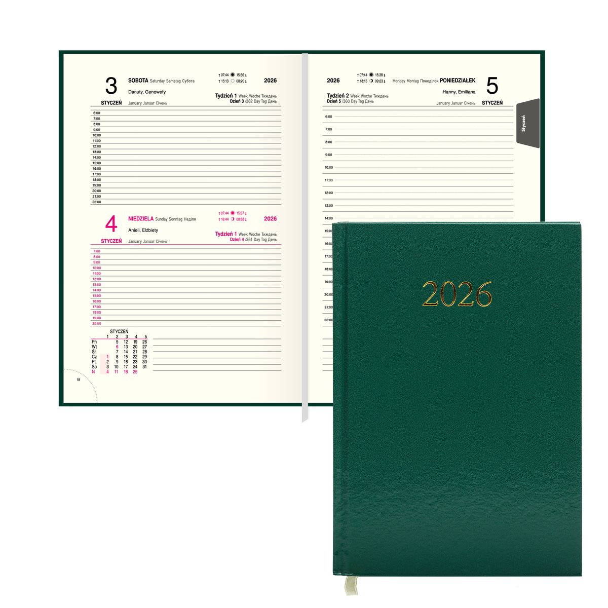 Kalendarz książkowy (terminarz) (308040) k:4071-670 EKONOMICZNY A5 Press (DZIENNY)