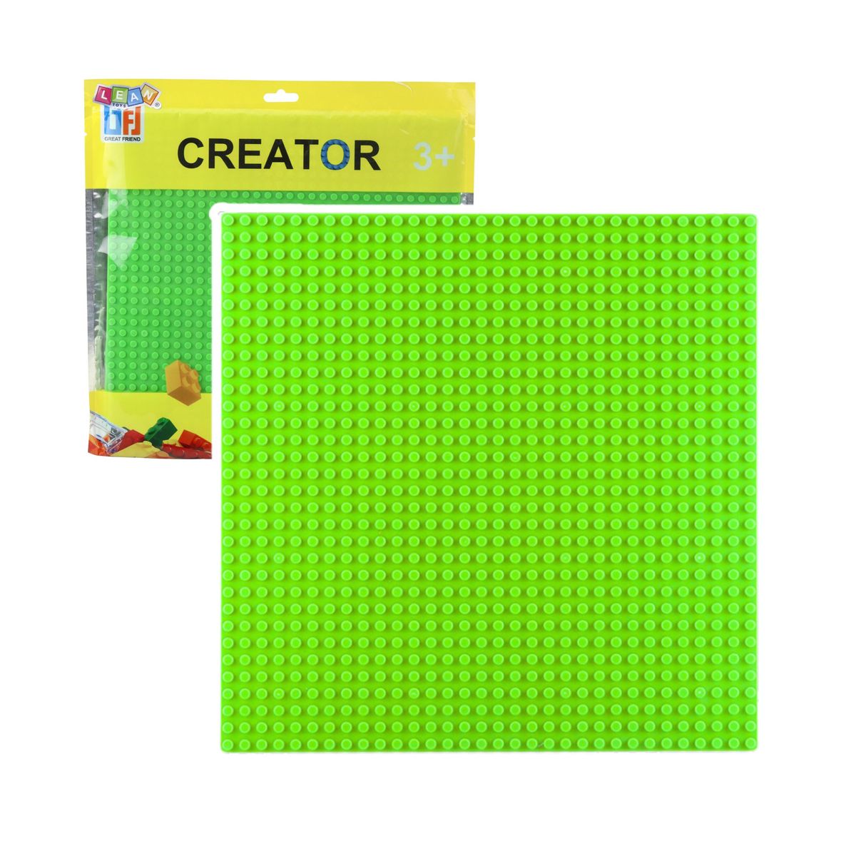 Klocki konstrukcyjne Płyta Plansza Konstrukcyjna Do Klocków Budowania Zielona 25,5x25,5 cm Lean (23589)