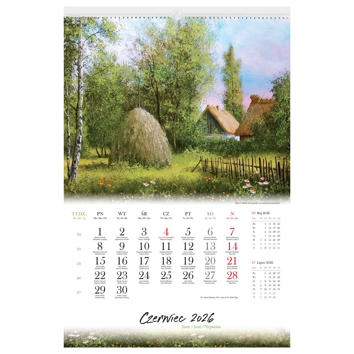 Kalendarz ścienny (401000) k:2915-377 POLSKA W MALARSTWIE 13-planszowe 2024 320mm x 470mm Lucrum (RW06)