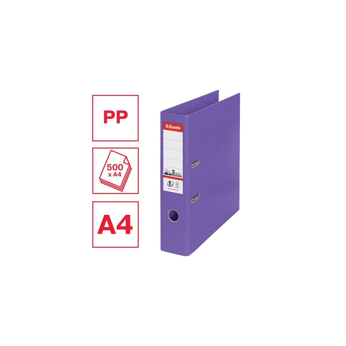 Segregator dźwigniowy Esselte No.1 Power A4 75mm fioletowy (811530)