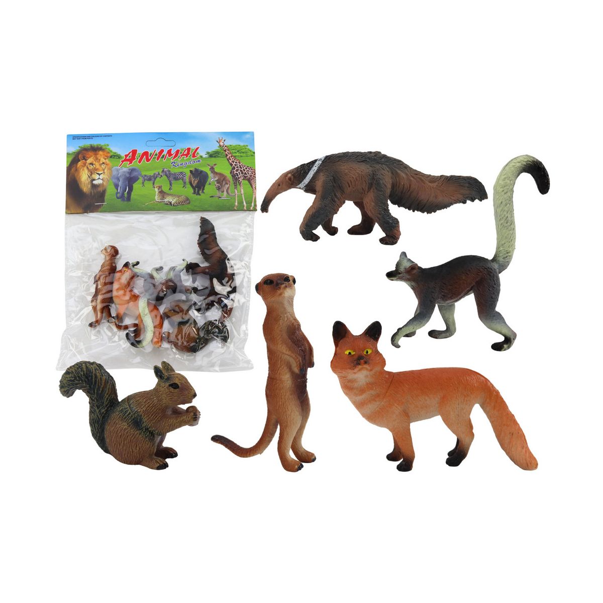 Figurka 5 Sztuk Wiewiórka Surykatka Mrówkojad Lis Lemur wkład Lean (17912)