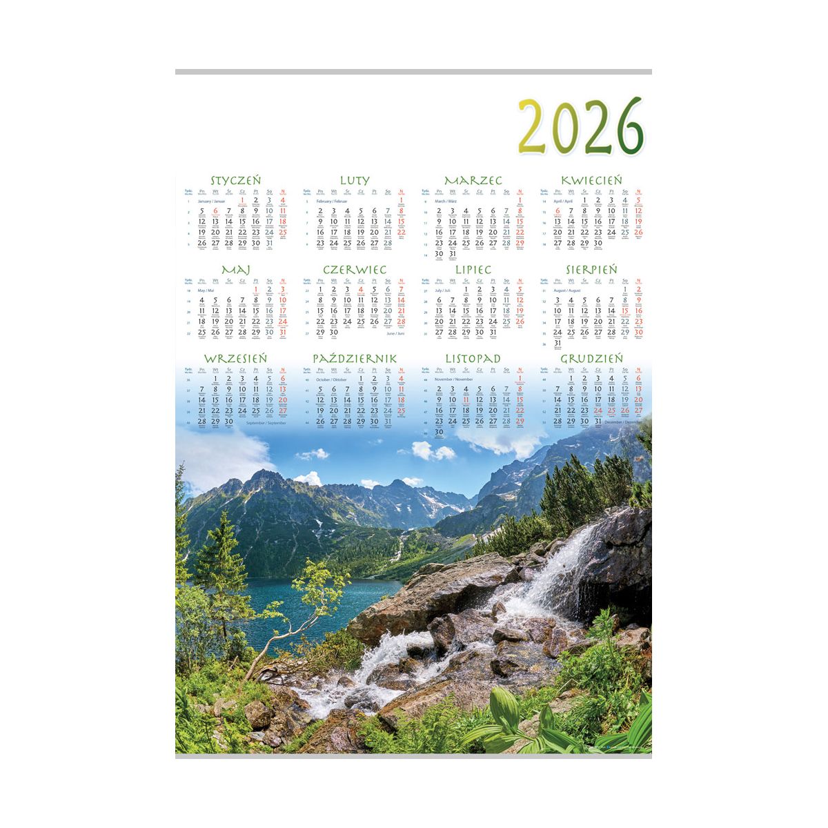 Kalendarz ścienny (401000) k:2915-377 TATRY plakatowy 607mm x 880mm Lucrum (PL01)
