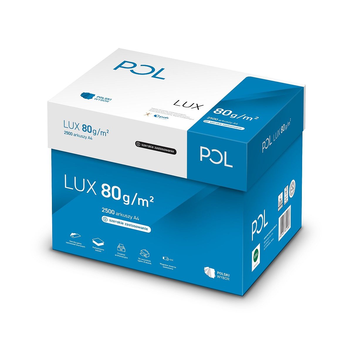 Papier ksero Pol lux A4 biały 500k. 80g