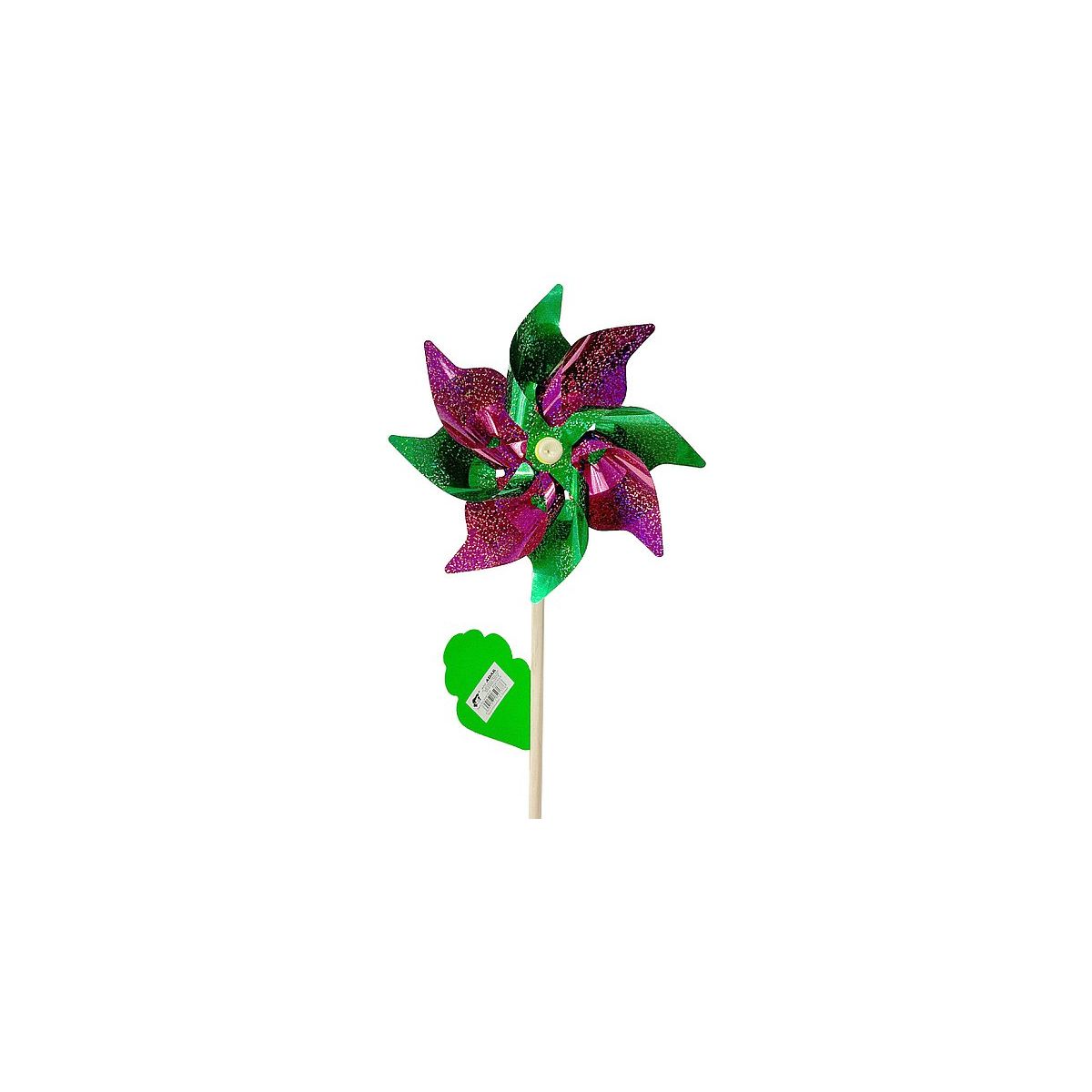 Wiatrak Adar brokatowy, śr. 24cm, trzonek drewniany 45 cm (591776)