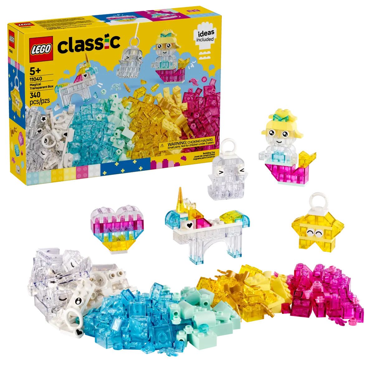 Klocki konstrukcyjne Lego Classic Magiczny zestaw z przezroczystymi klockami (11040)