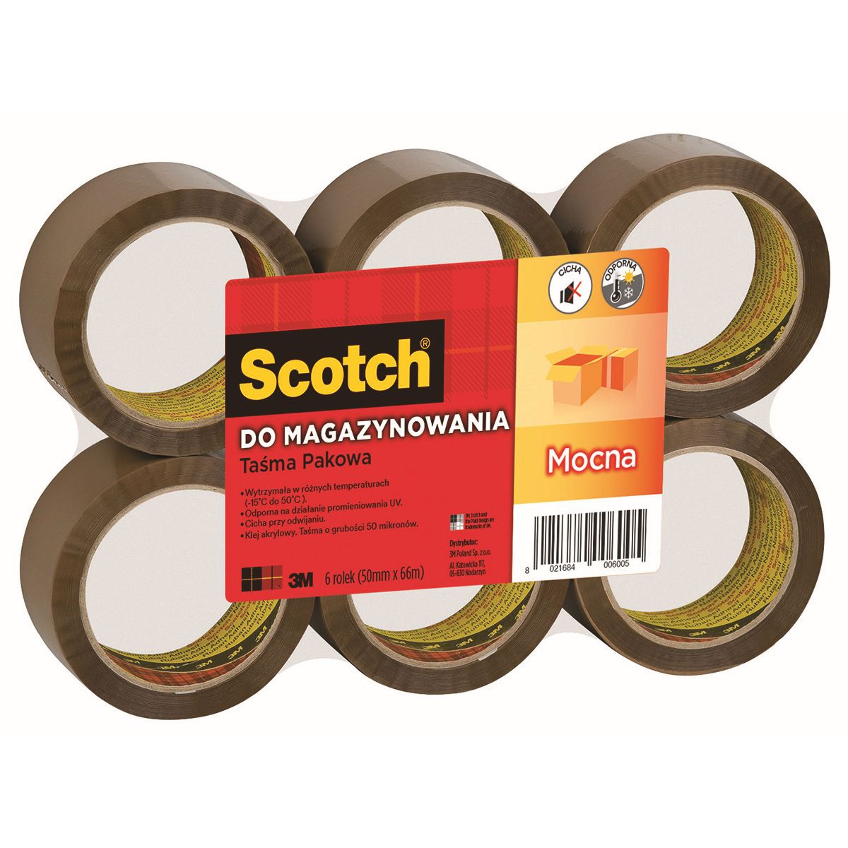 Taśma pakowa Scotch 50x66 [mm x m] brązowa (S5066F6)