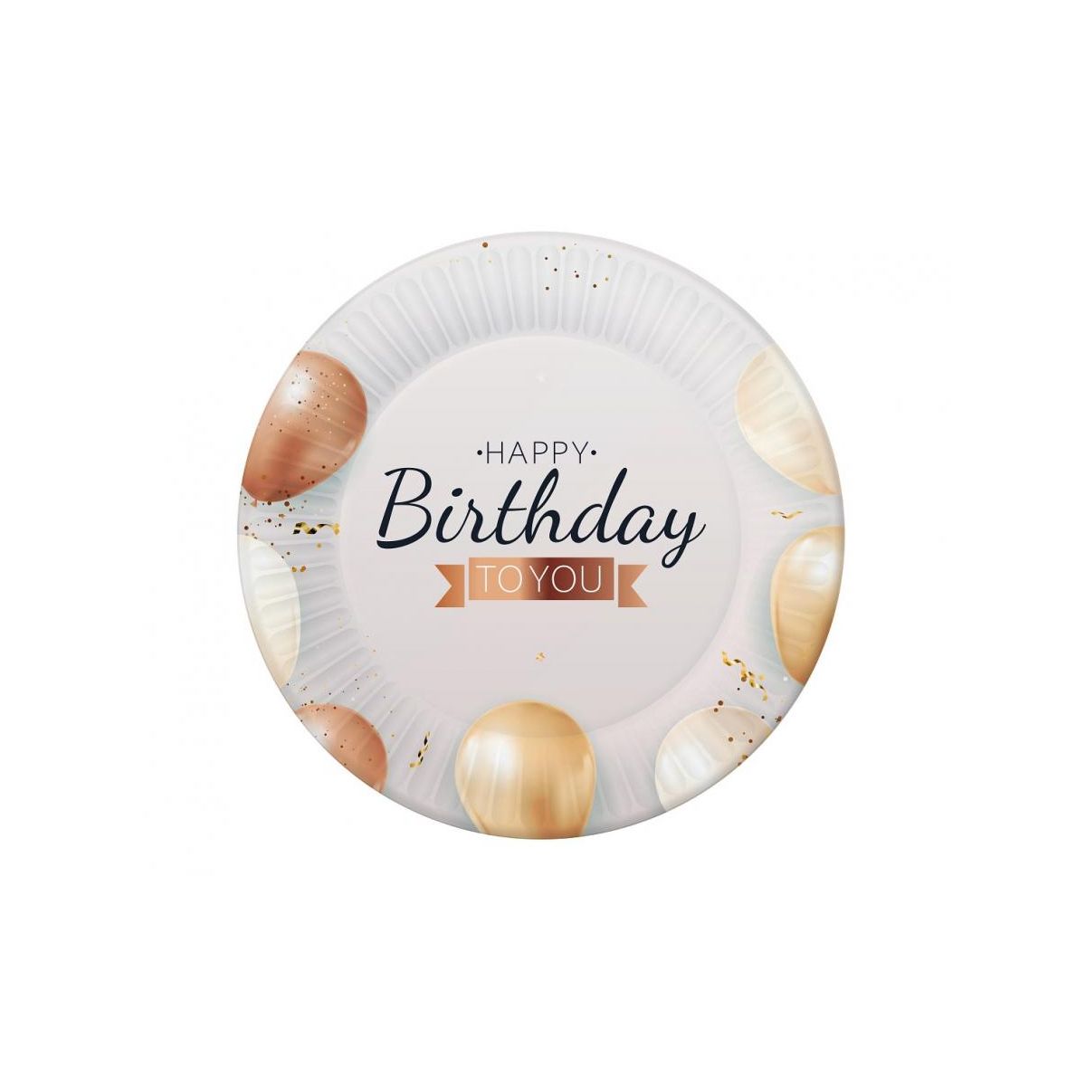 Talerz jednorazowy Godan Happy Birthday papier śr. 180mm 6 szt (PG-TAHB)