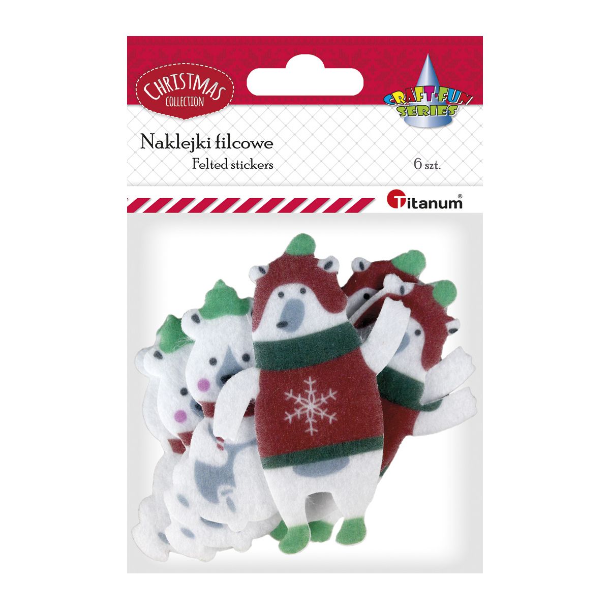 Naklejka (nalepka) Titanum Craft-Fun Series filcowe xmass niedźwiedzie polarne (4825)