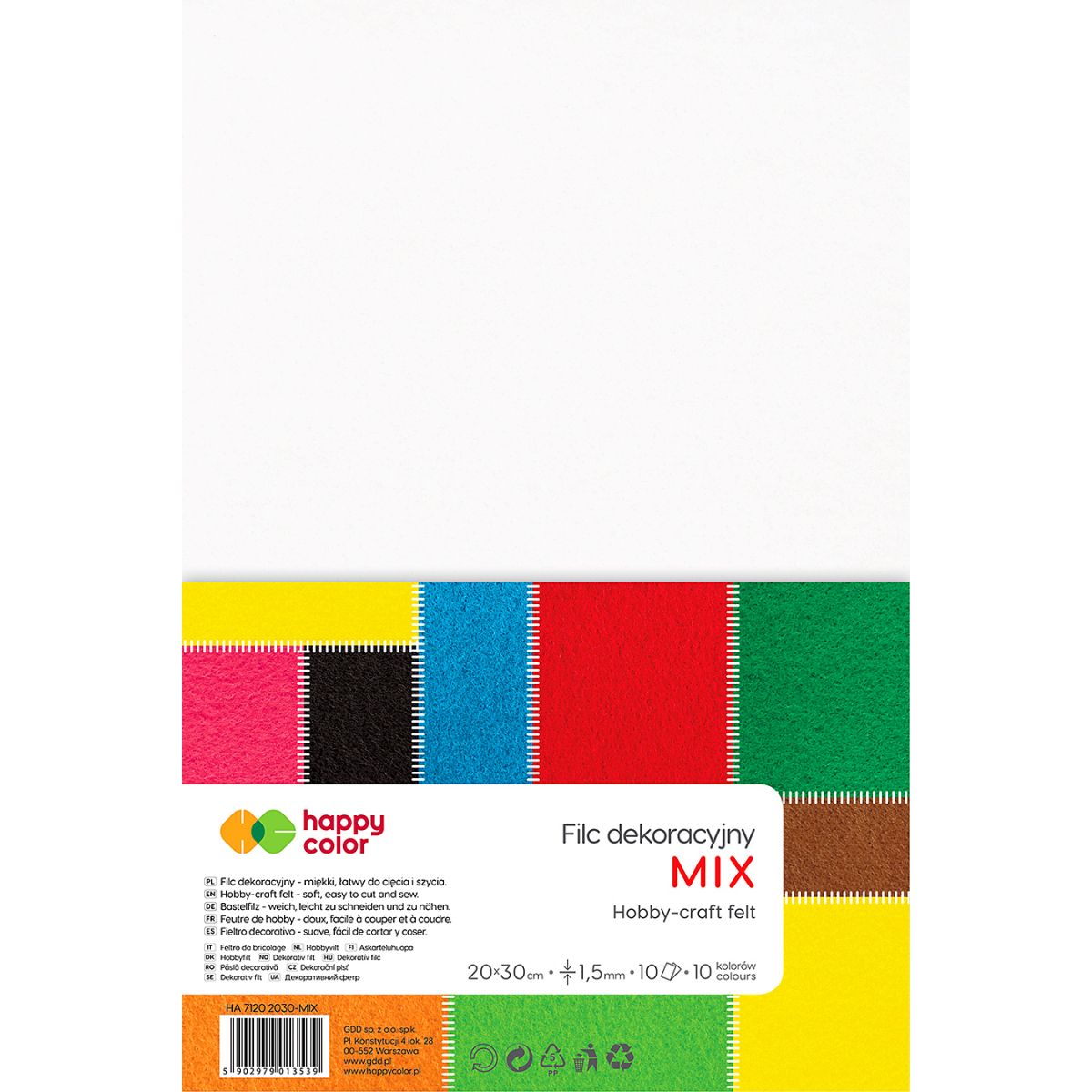 Filc Happy Color kolor: mix 10 ark. [mm:] 200x300 (HA 7150 2030-MIX)