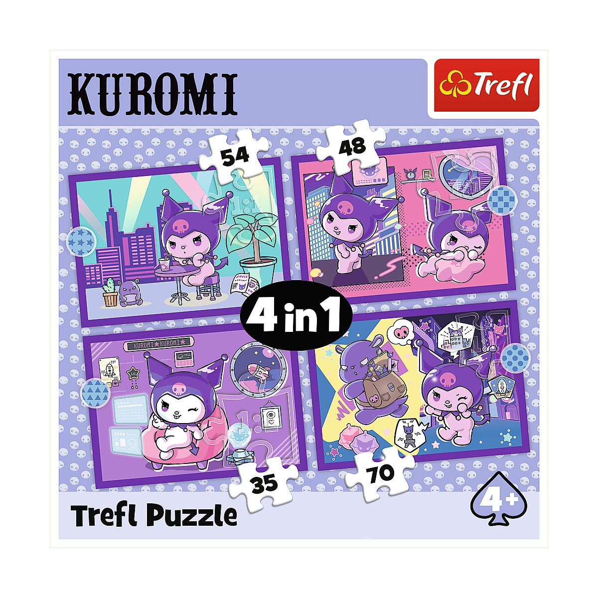 Puzzle Hello Kitty Dzień Kuromi 4w1 el. Trefl (34676)
