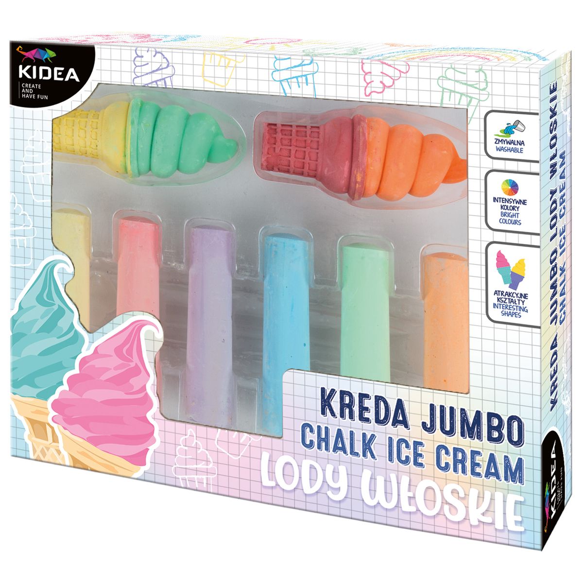 Kreda Kidea kolor: mix 8 szt Derform (KRJLW8KA)