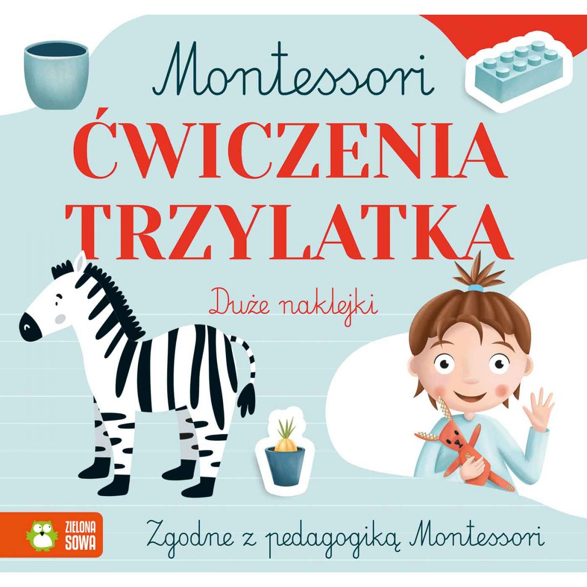 Książeczka edukacyjna Zielona Sowa Montessori. Ćwiczenia trzylatka