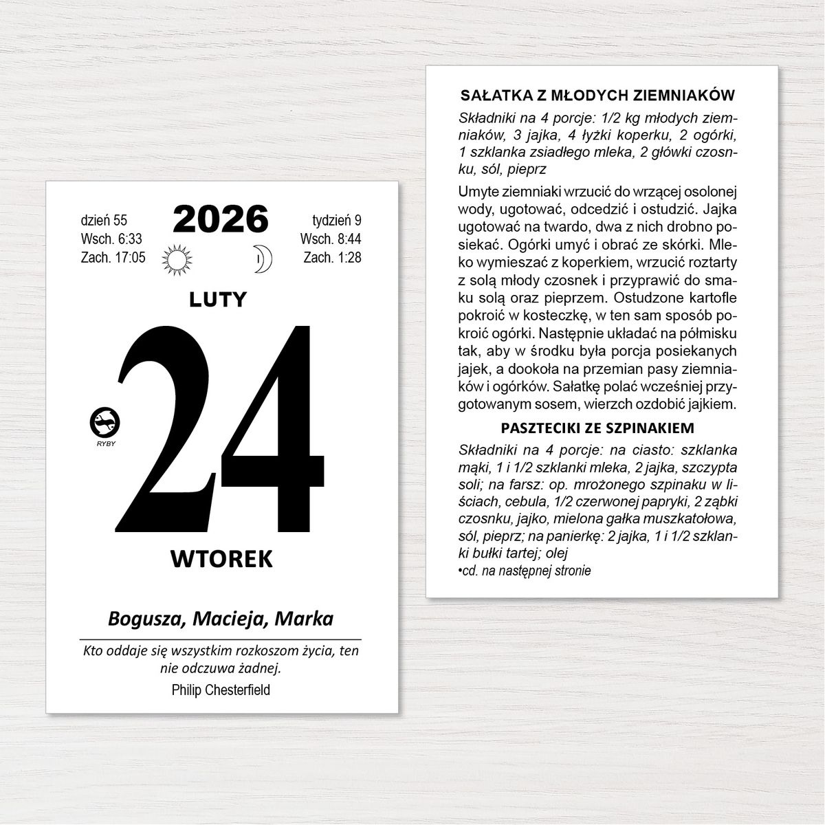 Kalendarz ścienny (401000) k:2915-377 ZDZIERAK KUCHNIA POLSKA B7 Press