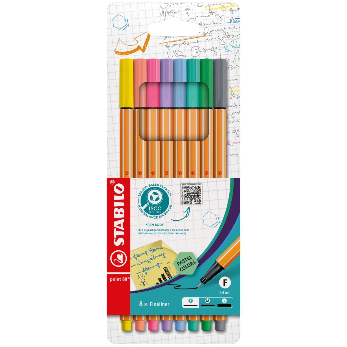 Cienkopis wkład mix 0,4mm 8kol. Stabilo (88/8-01)