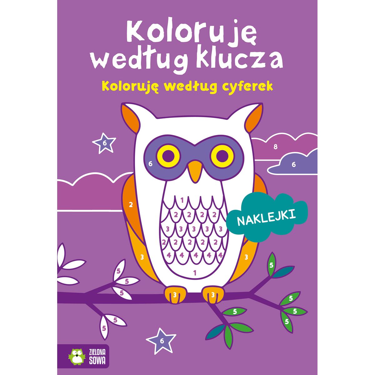 Książeczka edukacyjna Zielona Sowa Koloruję według klucza. Koloruję według cyferek