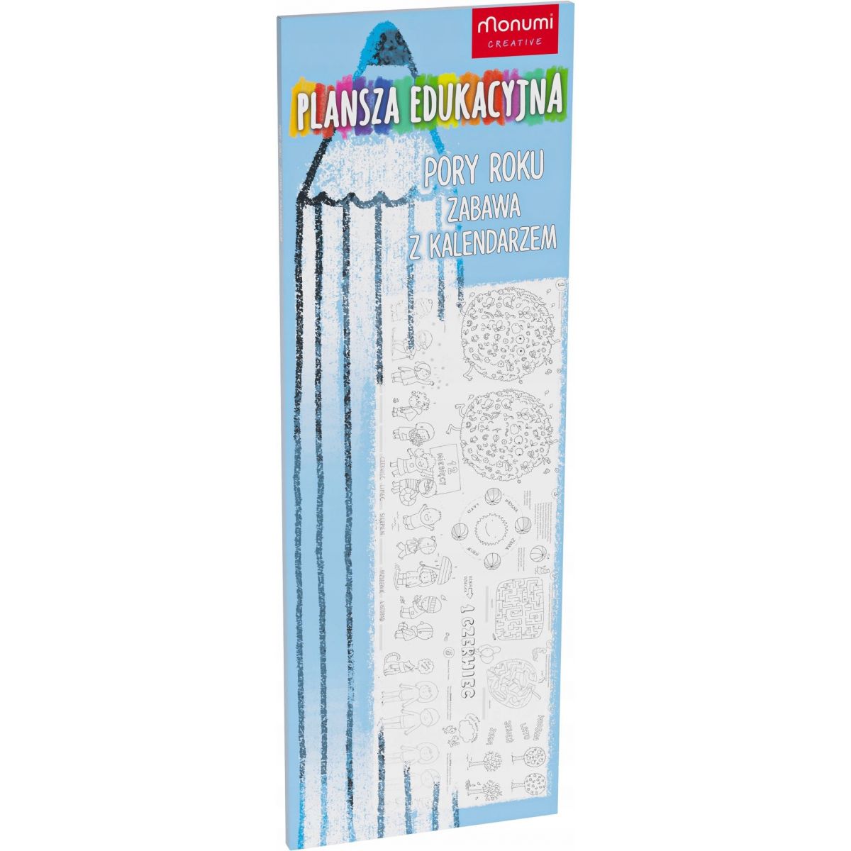 Kolorowanka Plansza edukacyjna.  Pory Roku- Zabawa z Kalendarzem Monumi (3372)