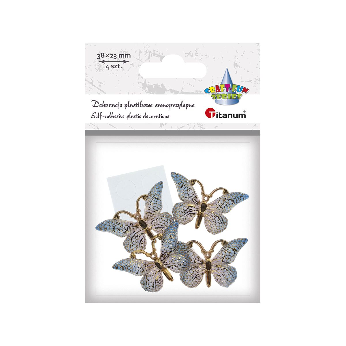 Dekoracja Craft-Fun Series Motyle plastikowe samoprzylepne Titanum (2324012-2)