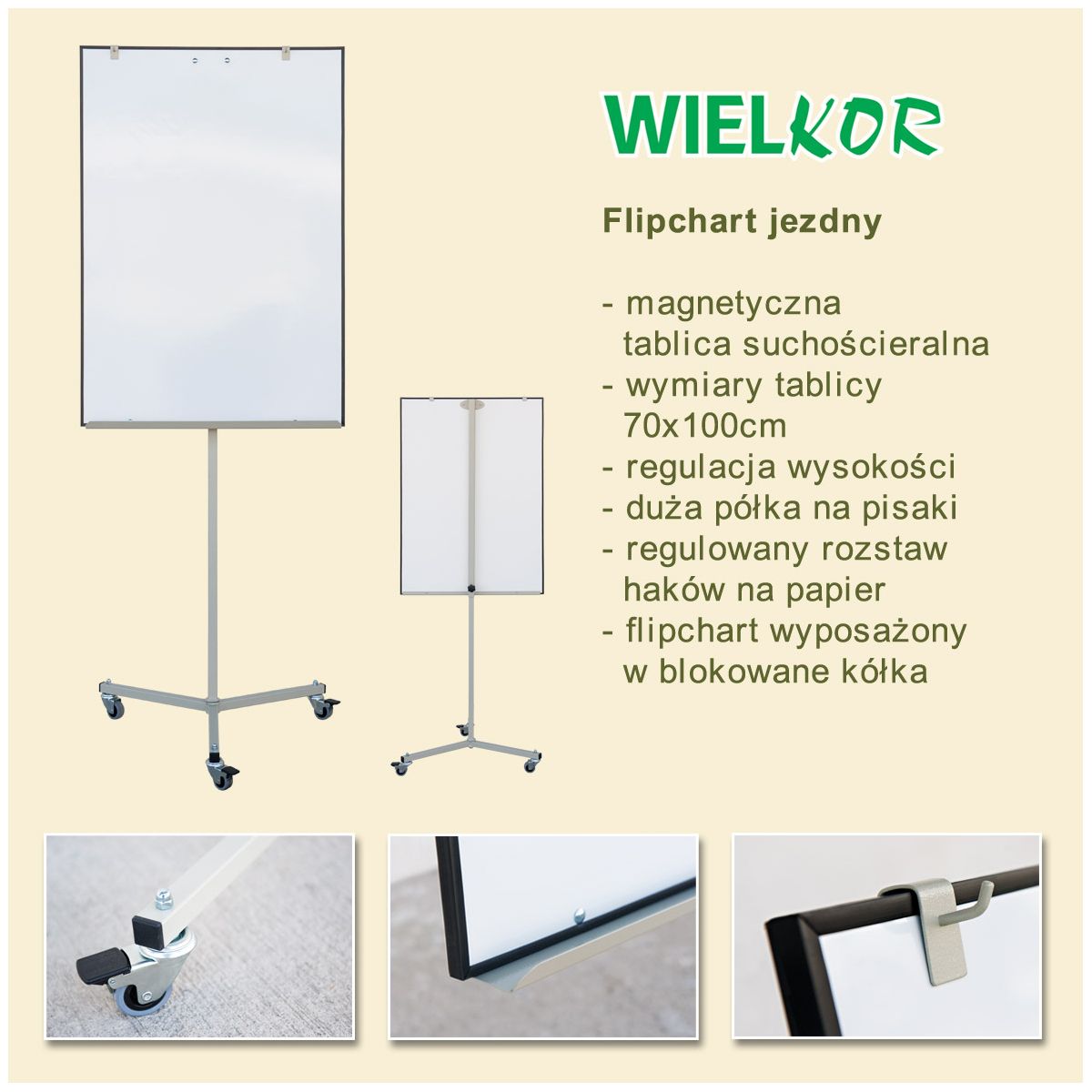 Tablica flipchart Wielkor jezdny [mm:] 700x1000