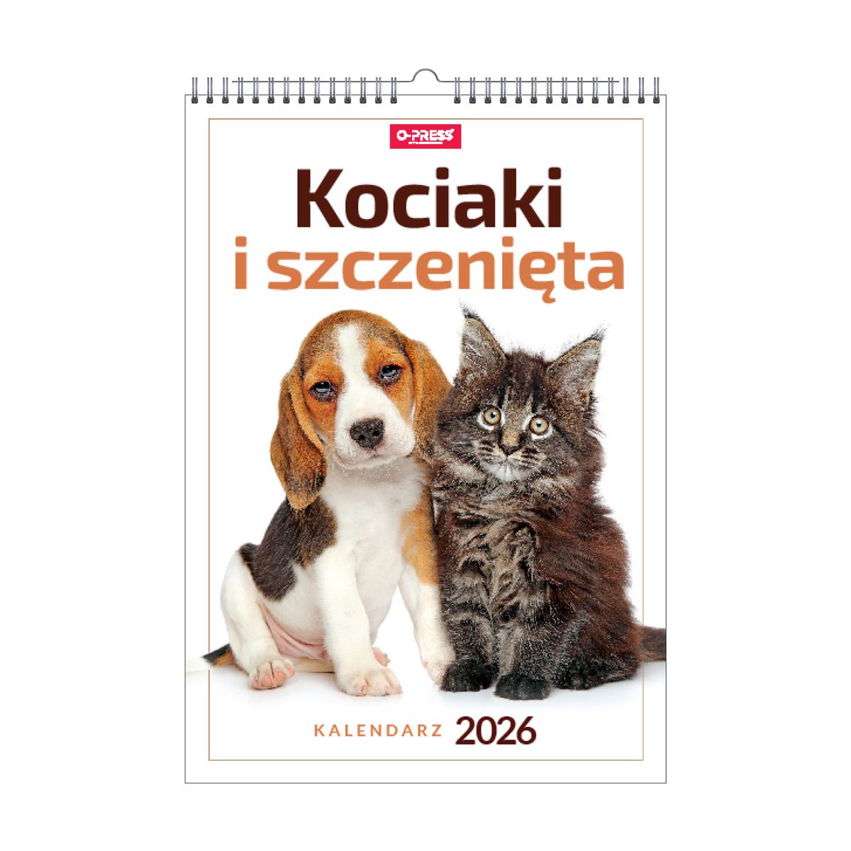 Kalendarz ścienny 16  stron wieloplanszowy A3 Press (kociaki i szczeniaki)