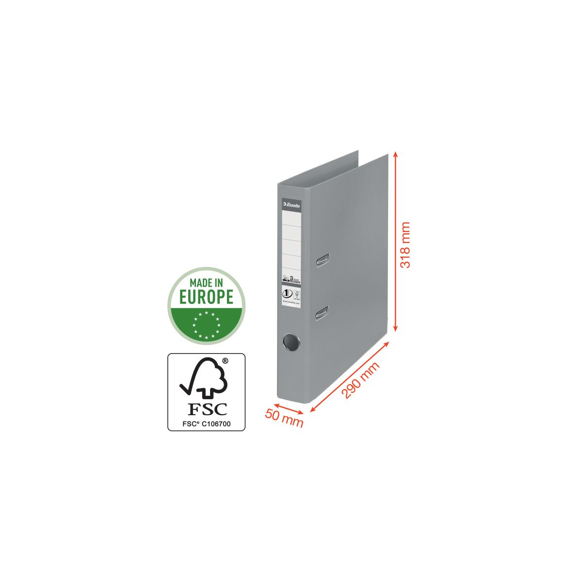 Segregator dźwigniowy Esselte No.1 Power A4 50mm zielony jasny (811412)