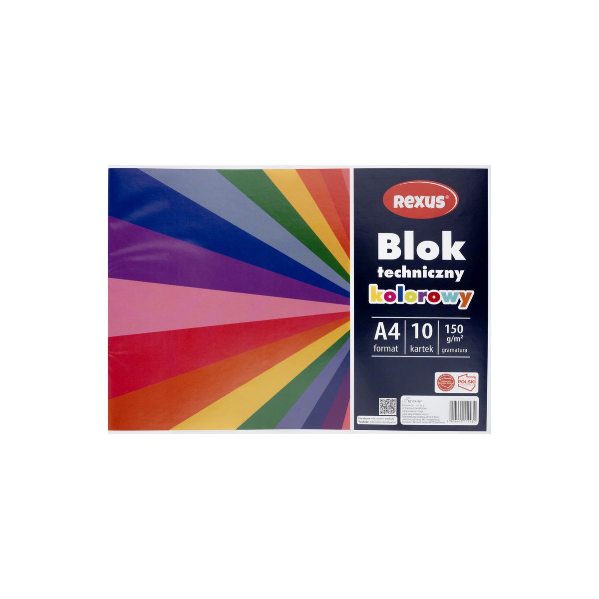 Blok techniczny Beniamin kolorowy A4 kolorowy 10k (4430)