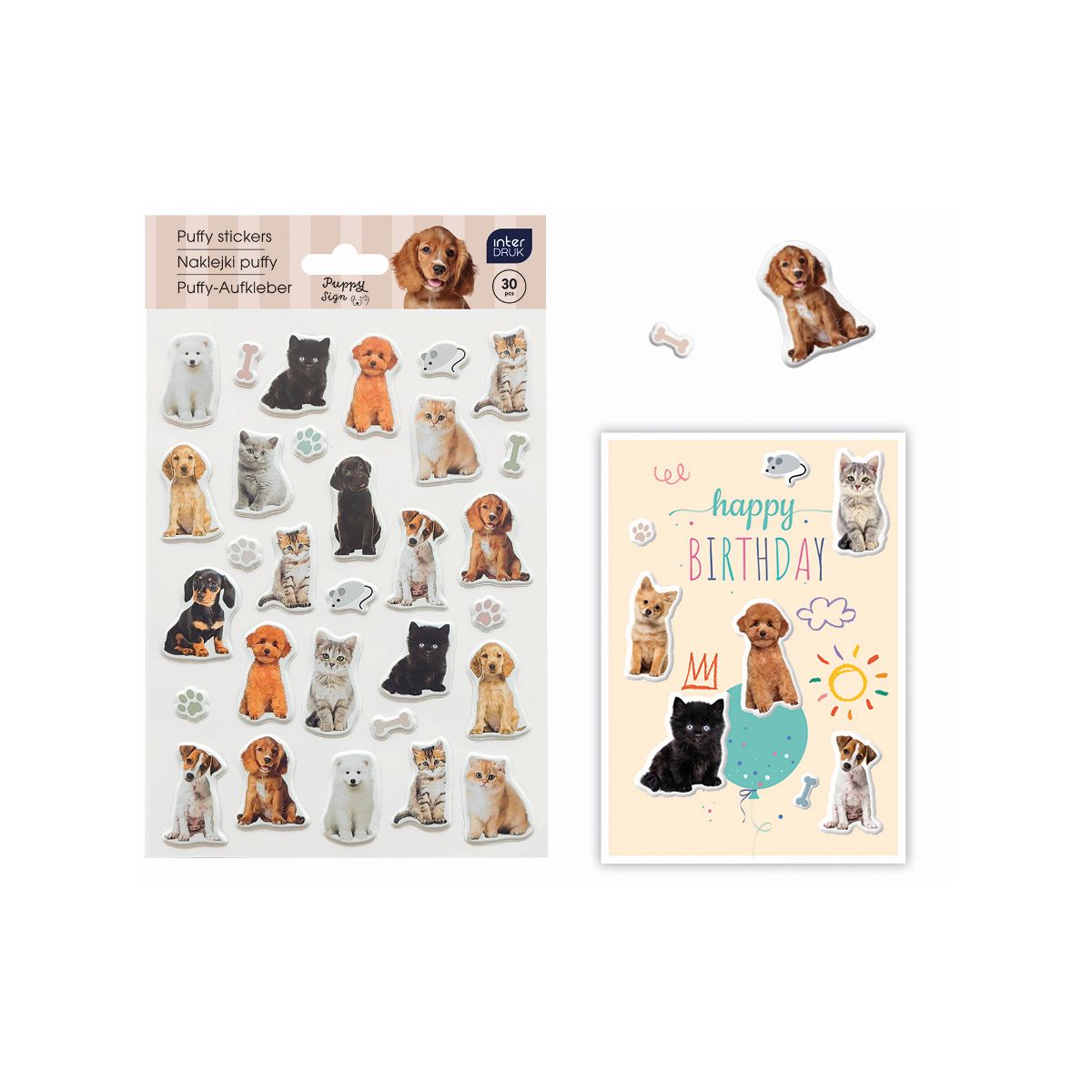 Naklejka (nalepka) Interdruk PUPPY SIGN (30szt)