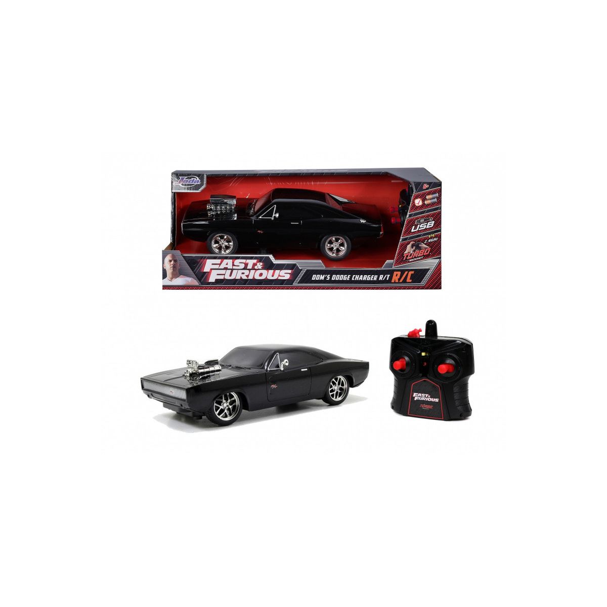 Samochód Dickie Fast&Furious RC 1970 Dodge Charger (320-6004)