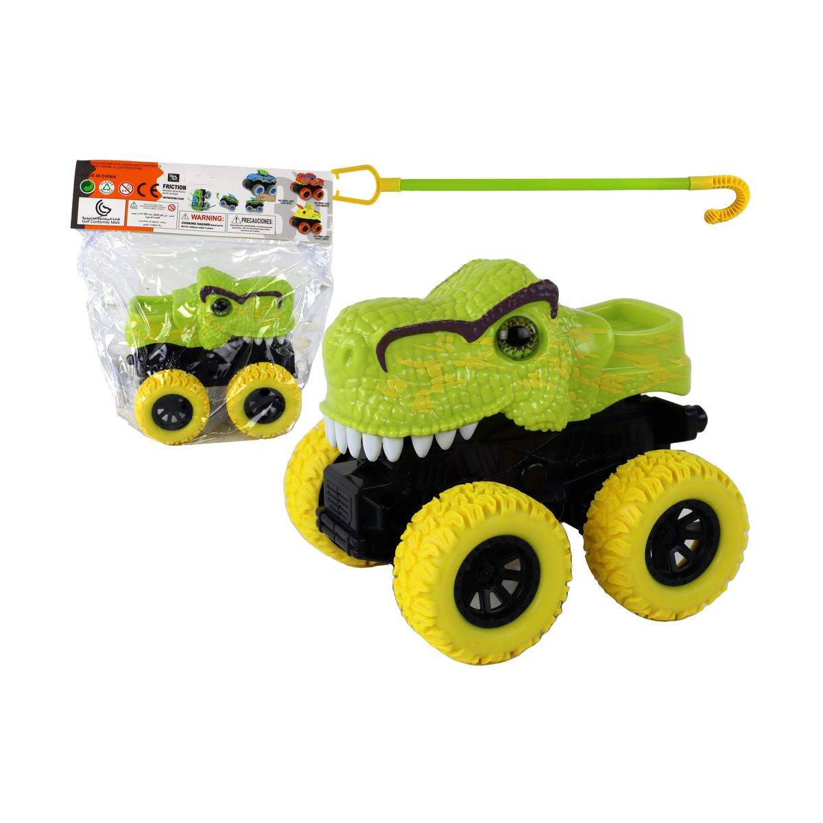 Pchacz Pojazd Terenowy Tyranozaur Rex Gumowe Koła Zielony Lean (16267)