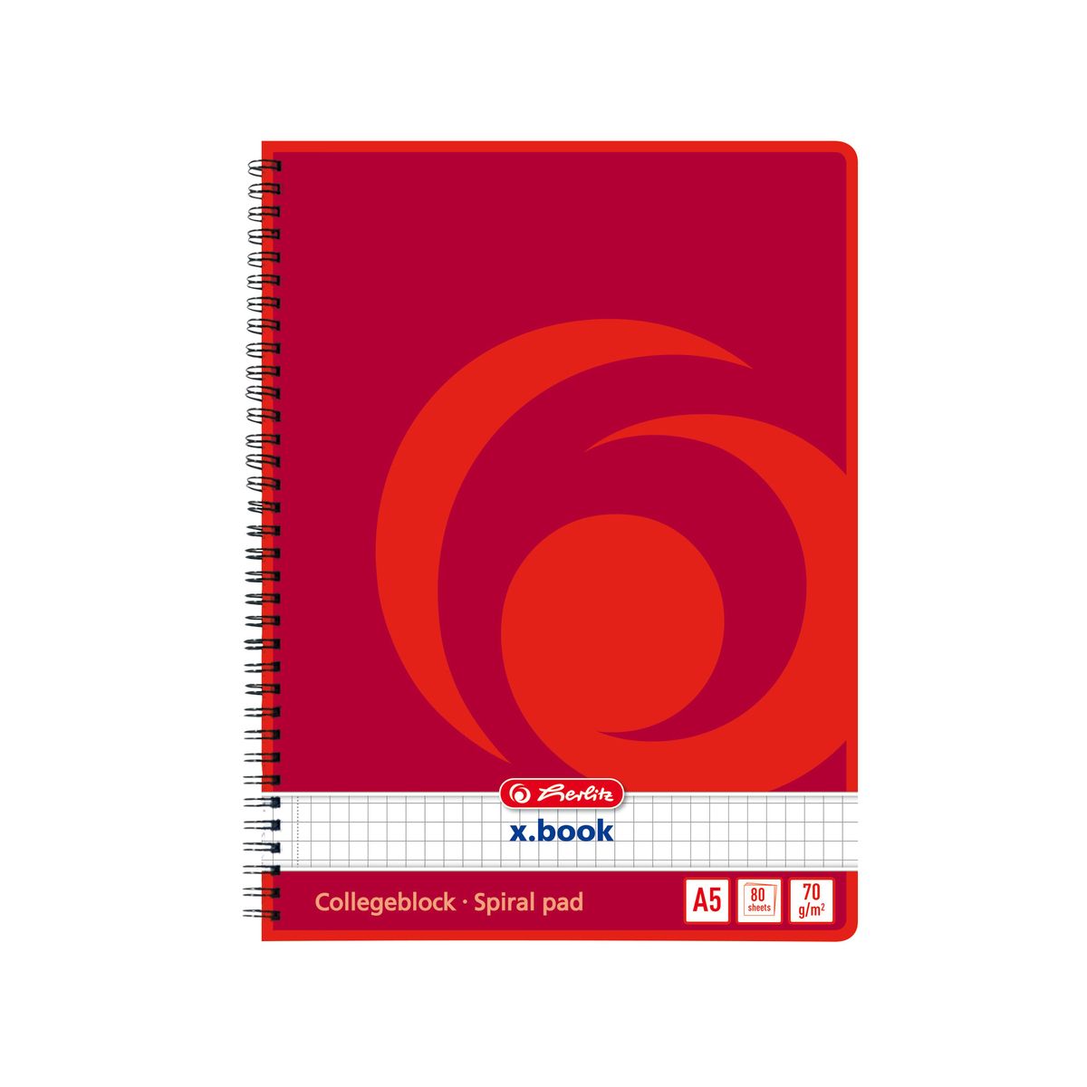 Kołozeszyt (kołobrulion) Herlitz X-BOOK 297531 A5 80k. krata (400197335)