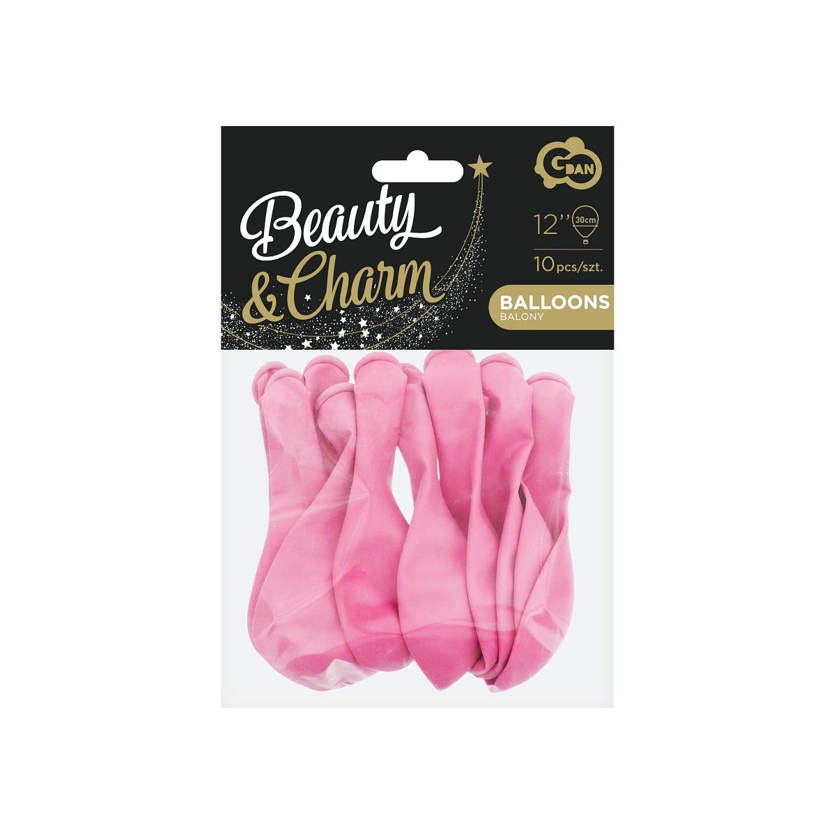 Balon gumowy Godan Balony Beauty&Charm pastelowe 10szt. różowy 300mm 12cal (CB-1PRO)