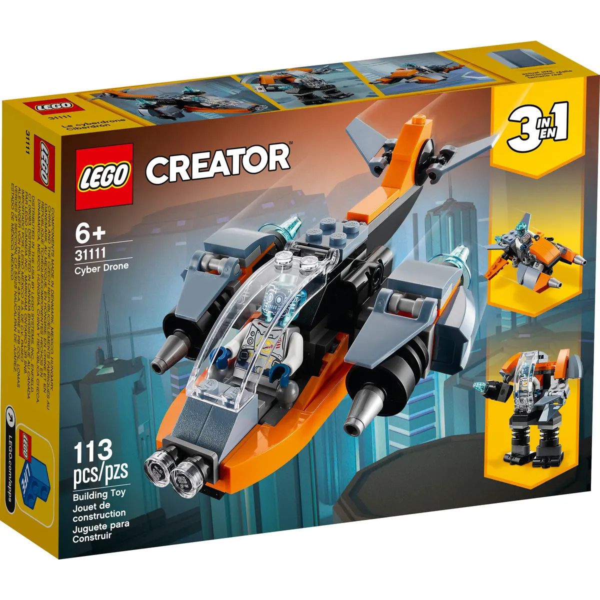 Klocki konstrukcyjne Lego Creator 3w1 Cyberdron (31111)