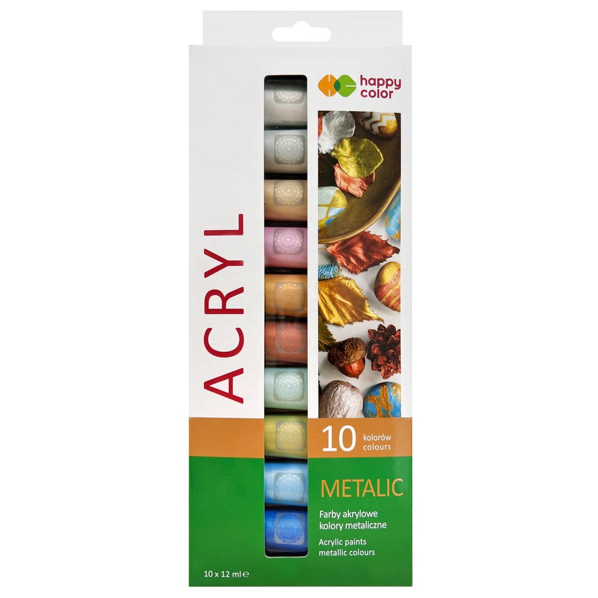 Farba akrylowa Happy Color metaliczne kolor: mix 12ml (HA 7370 0012-M10)