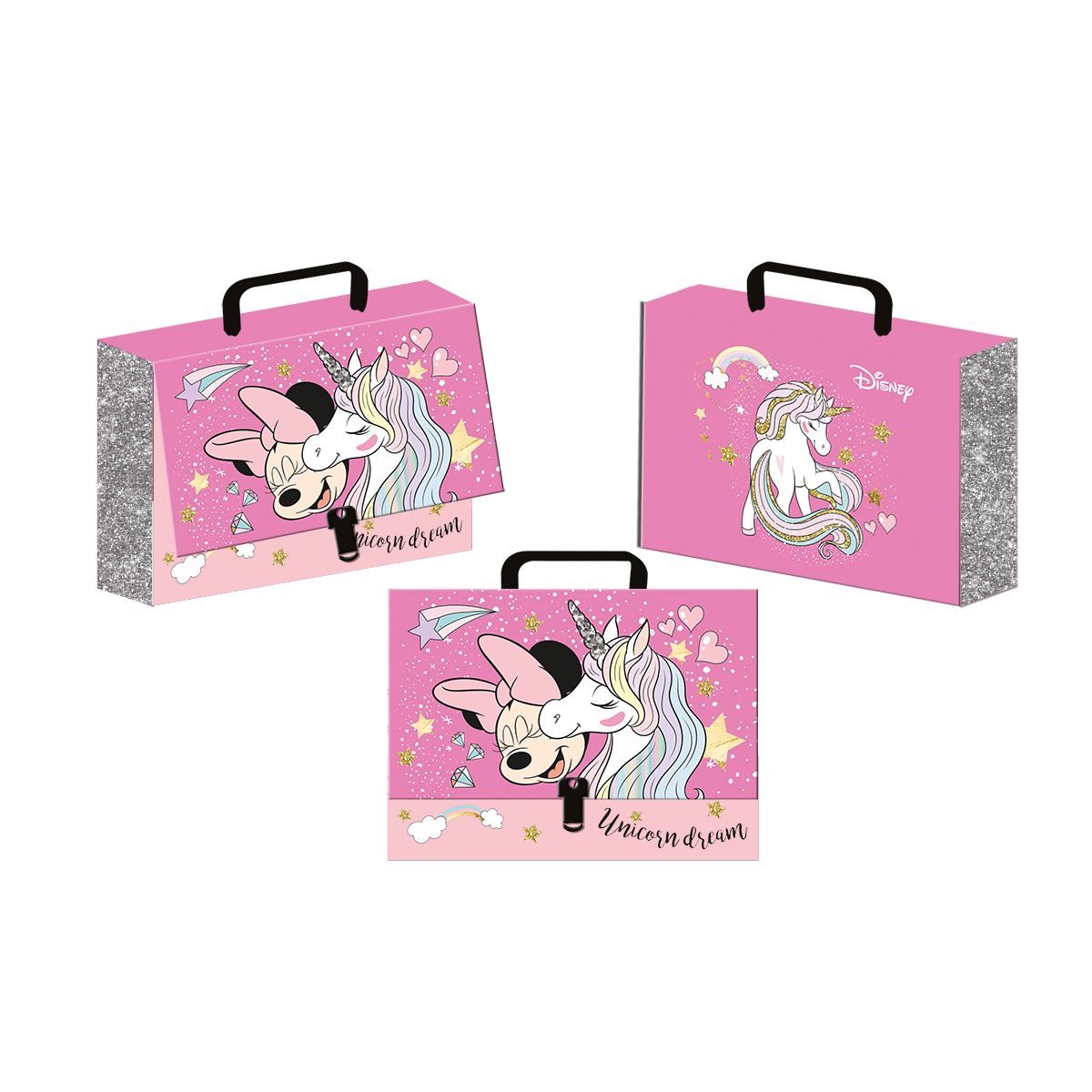 Teczka z szerokim grzbietem na klips Minnie Mouse A4 różowa Beniamin (610285)