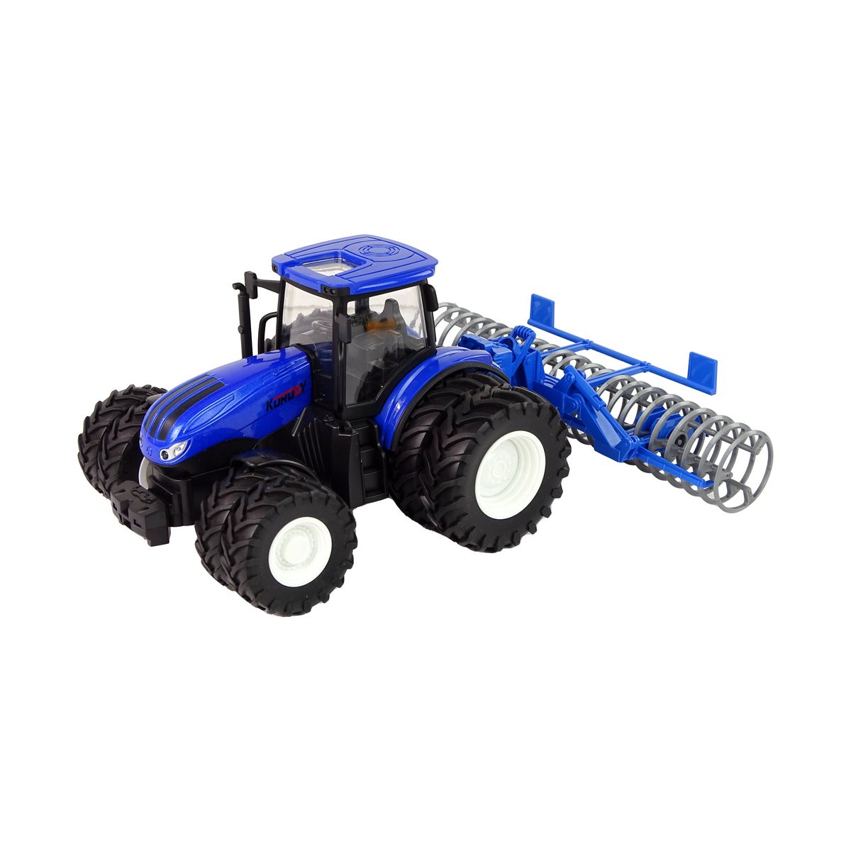 Traktor Lean Zdalnie Sterowany 1:24 Niebieski Agregat Talerzowy Metal (13346)