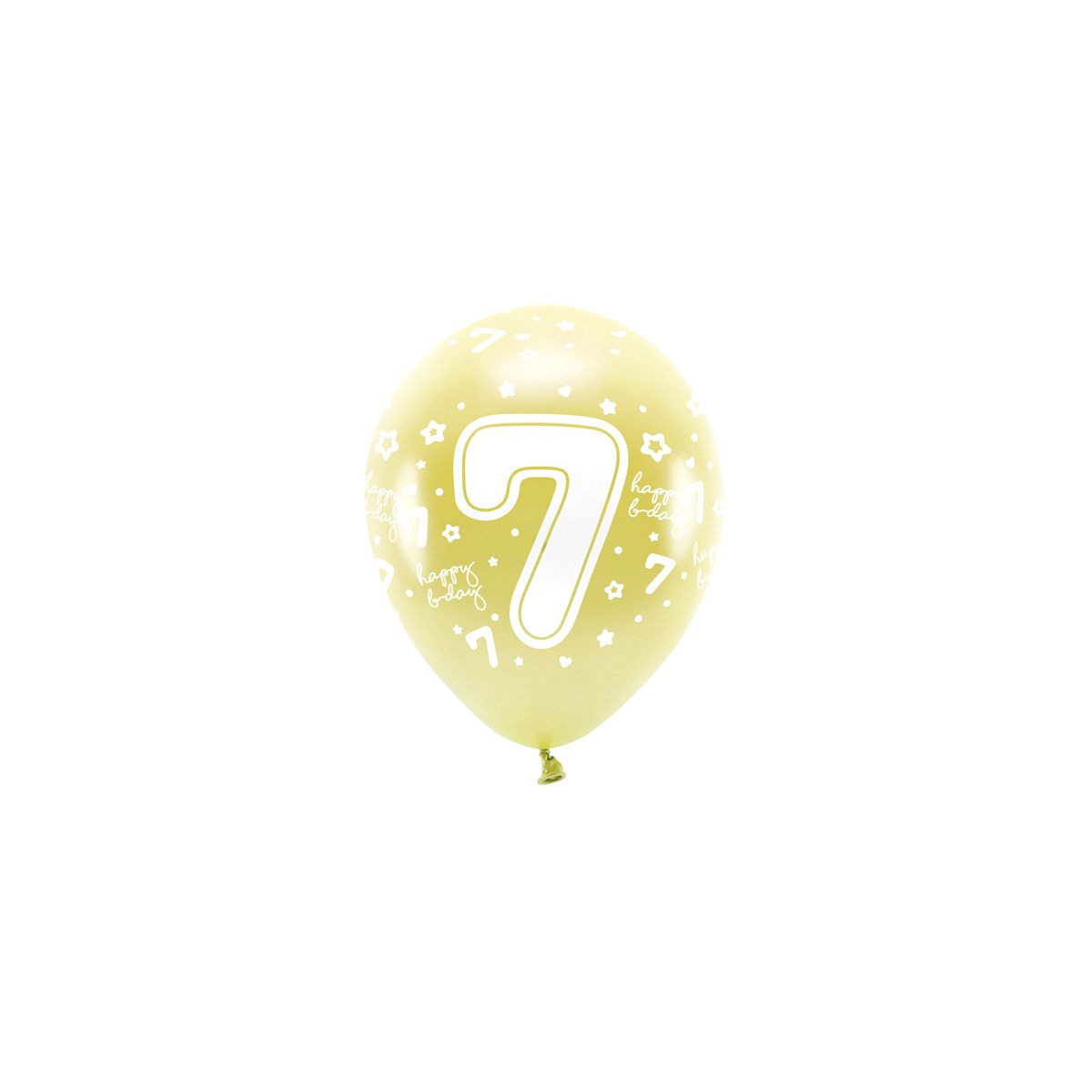 Balon gumowy Partydeco cyfra 7 (1 op. / 6 szt.) złoty 330mm (ECO33M-207-019J-6)