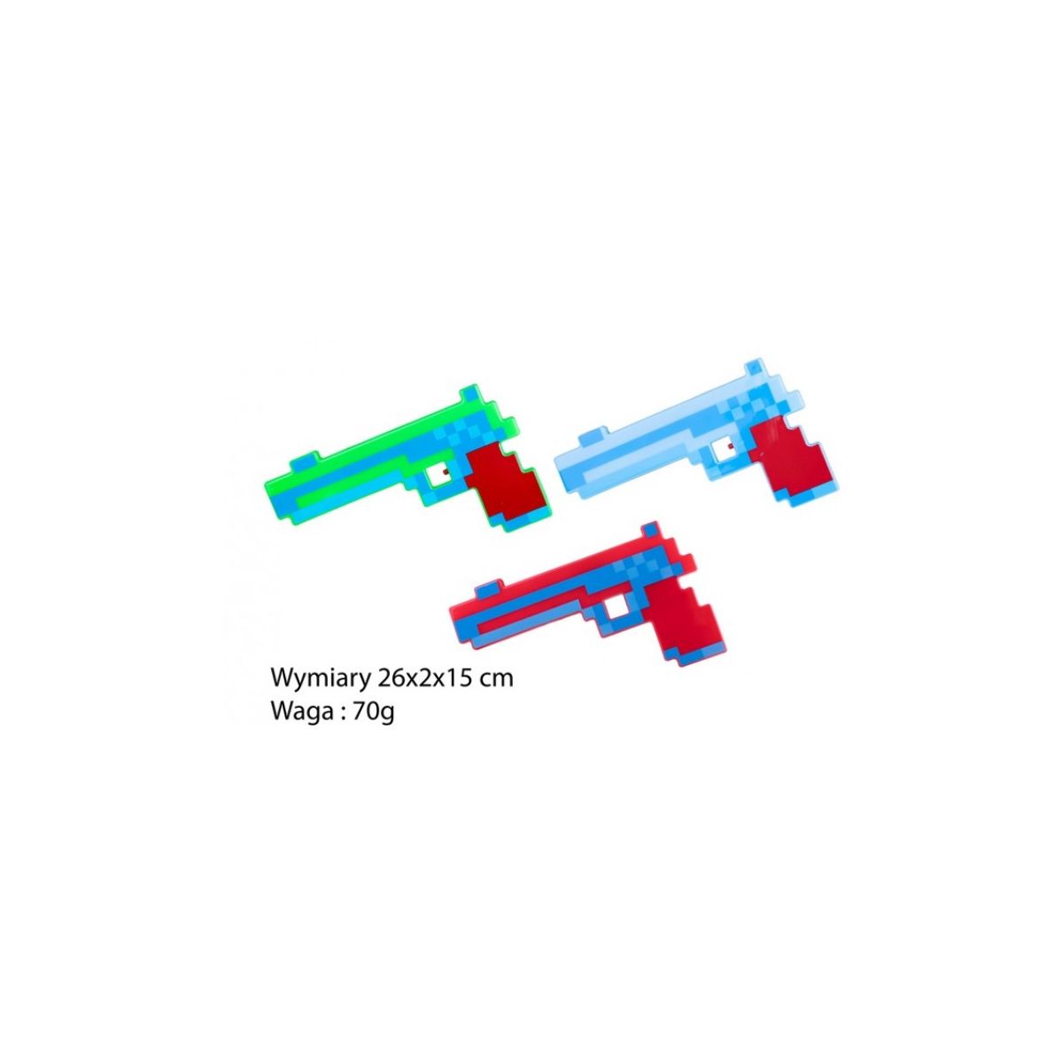 Pistolet Norimpex kwadrat pixel, światło i dźwięk (NO-1005830)