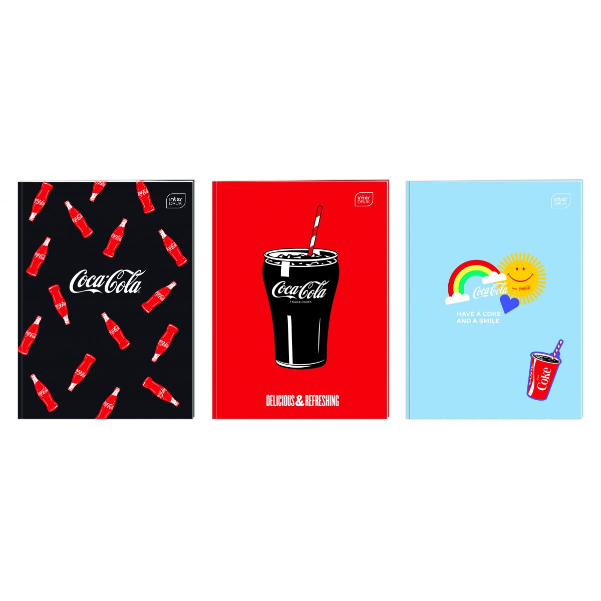 Zeszyt Interdruk COCA COLA MAT+UV A5 32k. 70g trzy linie