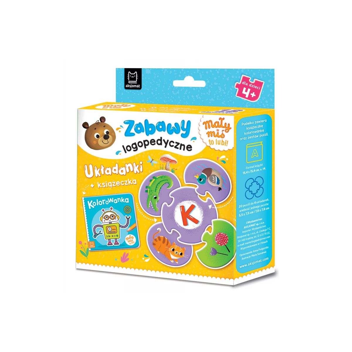 Książka dla dzieci Mały miś to lubi! Zabawy logopedyczne. Aksjomat