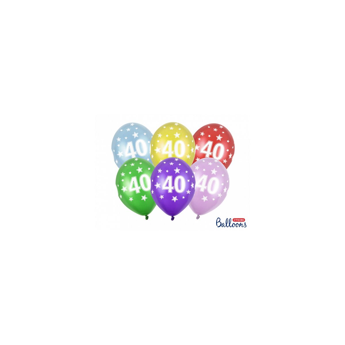 Balon gumowy Partydeco 40th Birthday, Metallic Mix mix 300mm (SB14M-040-000)