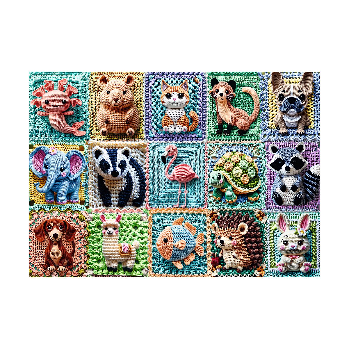 Puzzle Premium Plus Szydełkowe zwierzątka 1000 el. Trefl (12093)